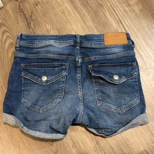 Dark wash denim shorts